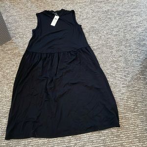 Brand new tags attached eileen fisher black super soft midi dress